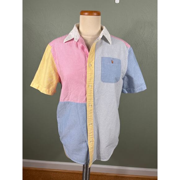Polo Ralph Lauren Youth Teen Size XL Color Block Striped Short Sleeve Polo Shirt - Picture 10 of 11